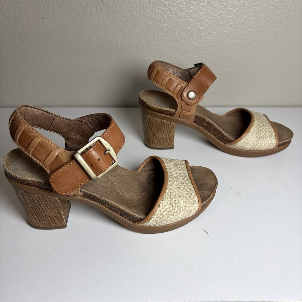 Dansko Debby Sandals Women's Size 36 US 5.5/6 Brown Platform Strappy Block Heels